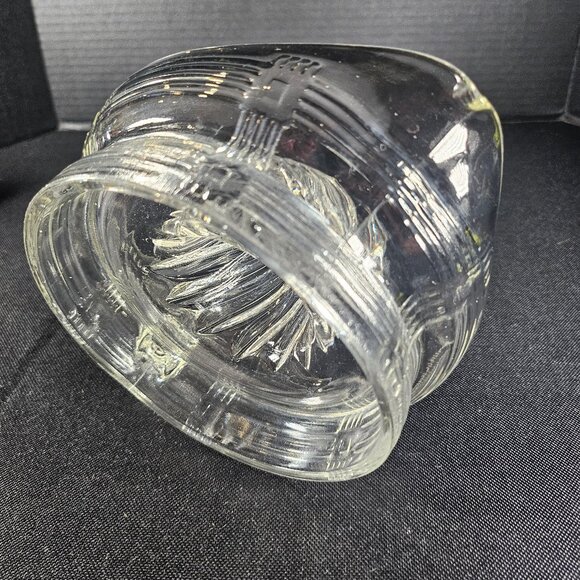 Vintage Hazel Atlas Clear Ribbed Crisscross Depression Glass Large Juicer - Picture 4 of 11